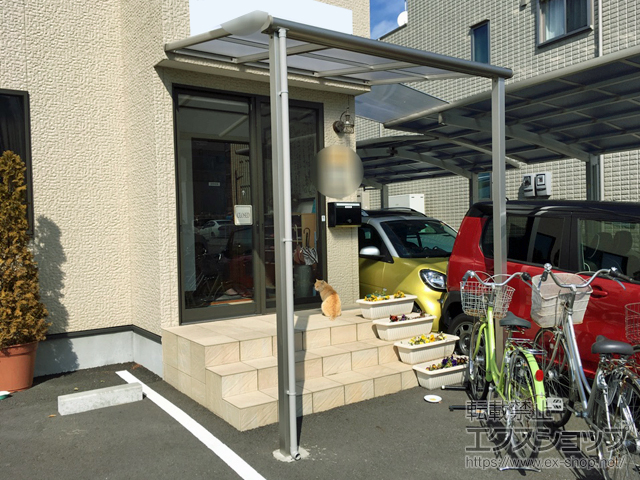 神奈川県海老名市ののテラス屋根 プレシオステラス F型 テラスタイプ 単体 積雪〜20cm対応 施工例