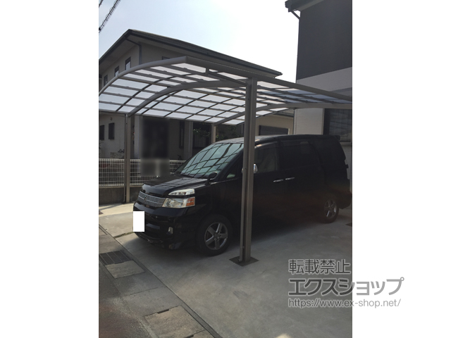 三重県松阪市ののカーポート ネスカR (ラウンドスタイル) ワイド 積雪〜20cm対応 施工例