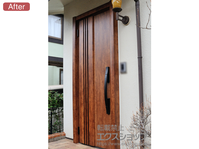 東京都八王子市のLIXIL リクシル（トステム）玄関ドア施工例(リシェント 玄関ドア3 断熱K4仕様 片開き仕様(ランマ無)L M83型 ※タッチキー(リモコンタイプ)仕様:46870241-1)