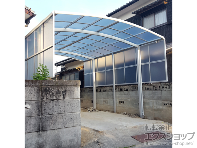 福岡県柳川市ののカーポート ネスカR (ラウンドスタイル) ワイド 積雪〜20cm対応 施工例