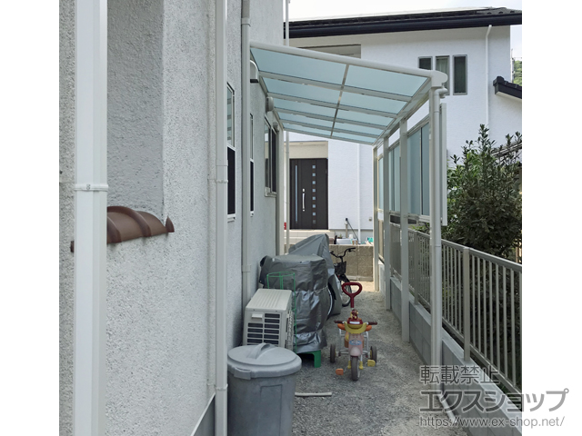 岡山県新見市ののテラス屋根 ヴェクターテラス F型 テラスタイプ 単体 積雪〜20cm対応*前面台形納まり 施工例