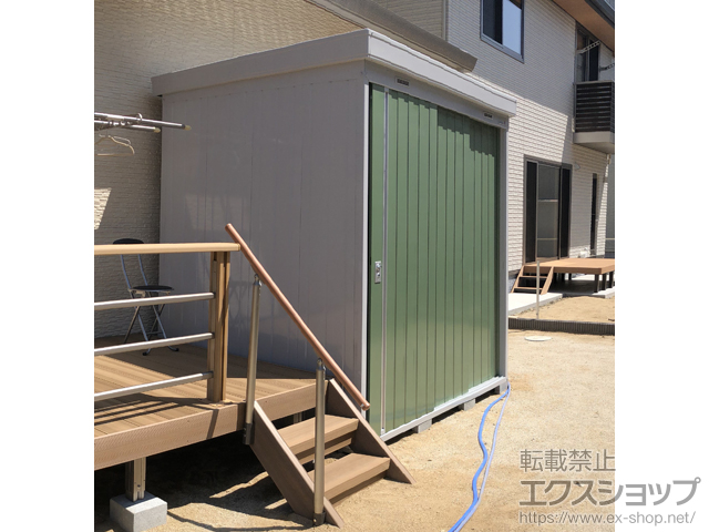 福島県いわき市のの物置・屋外倉庫 ネクスタ 一般型 2210×1790×2375 NXN-40H-OG 施工例