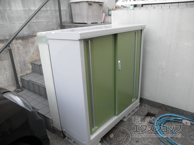 広島県広島市のの物置・屋外倉庫 シンプリー 一般型 1100×415×1103 MJX-114B-LG 施工例