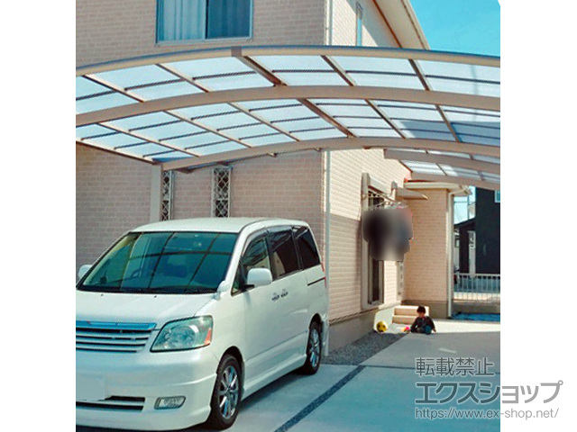 滋賀県栗東市ののカーポート ネスカR (ラウンドスタイル) ワイド 積雪〜20cm対応 施工例