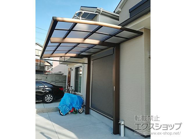 大阪府高槻市ののカーポート レイナポートREグラン 前下がり 積雪〜20cm対応 施工例