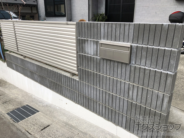 宮城県仙台市ののフェンス・柵 ミエーネフェンス 目隠しルーバータイプ 自由柱施工 施工例