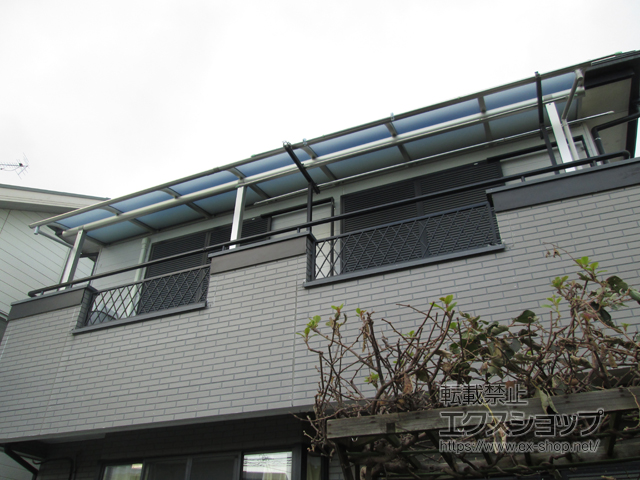 茨城県牛久市ののバルコニー・ベランダ屋根 ヴェクターテラス R型 屋根タイプ 連棟 積雪〜20cm対応 施工例