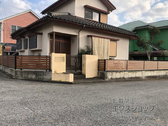 千葉県印旛郡栄町ののフェンス・柵 モクアルフェンス 横板タイプ 自由柱施工 施工例