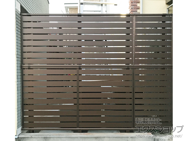 神奈川県横浜市ののフェンス・柵 シンプレオフェンスSY1型 横スリット 2段支柱 自立建て用（パネル2段） 施工例