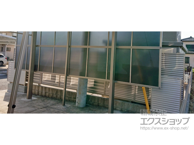 埼玉県鴻巣市ののフェンス・柵 ミエーネフェンス 目隠しルーバータイプ 自由柱 施工例