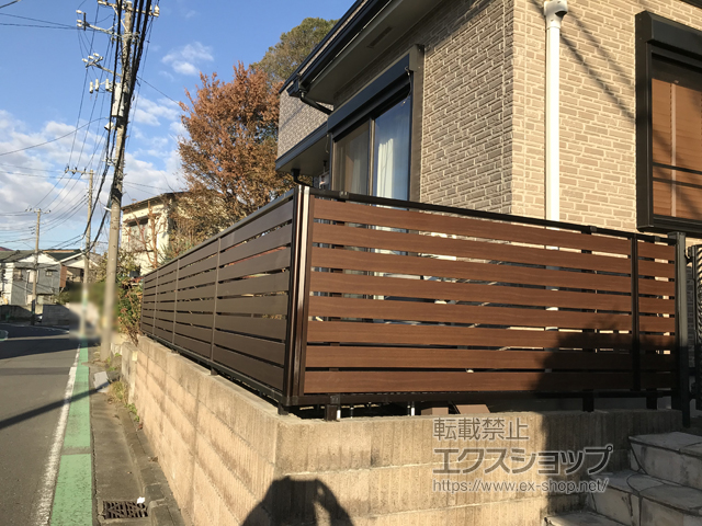 神奈川県横浜市ののフェンス・柵 モクアルフェンス 横板タイプ 自由柱施工 施工例