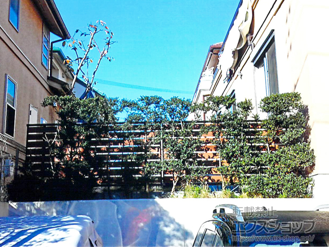 東京都町田市ののフェンス・柵 モクアルフェンス 横板タイプ 自由柱施工 施工例