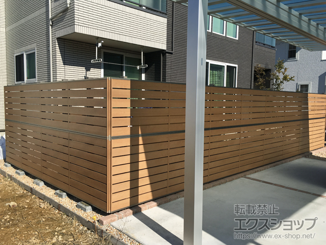 滋賀県長浜市ののフェンス・柵 ジオーナフェンス YS型 アルミ多段柱?（パネル2段） 施工例