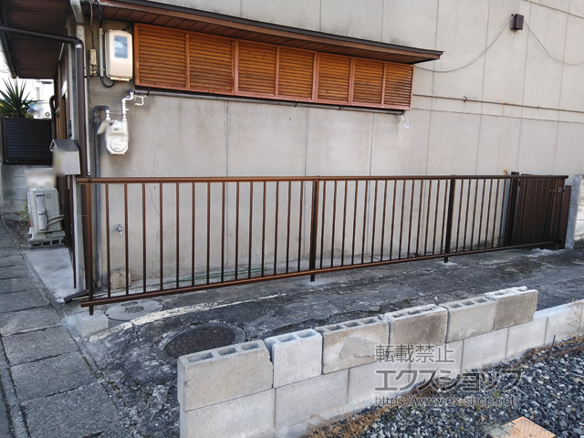 岡山県岡山市ののフェンス・柵 ミエッタフェンス 防犯たて格子タイプ*自由柱施工 施工例