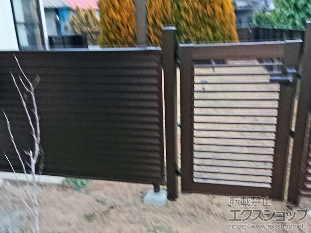 長野県千曲市ののフェンス・柵 ミエーネフェンス 目隠しルーバータイプ 自由柱施工 施工例