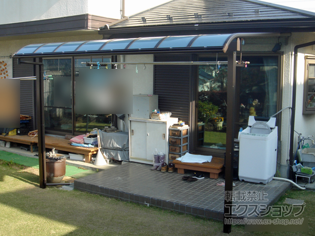 山梨県西八代郡市川三郷町ののテラス屋根 ヴェクターテラス R型 テラスタイプ 単体 積雪〜20cm対応 施工例