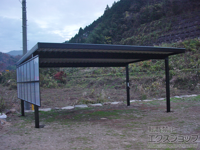 島根県鹿足郡吉賀町のLIXIL リクシル（トステム）のカーポート テリオスポートIII 1500 2台用 角柱4本仕様 積雪〜50cm対応 施工例