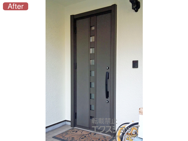 東京都大田区のLIXIL リクシル（トステム）の玄関ドア リシェント玄関ドア3 断熱K4仕様 手動 片開き仕様(ランマ無)L M28型 施工例