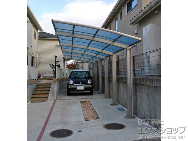 宮城県名取市ののカーポート レイナポートグラン50 縦連棟 積雪〜50cm対応 施工例