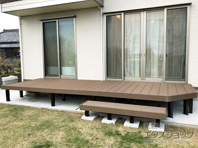 茨城県かすみがうら市ののウッドデッキ リウッドデッキ 200 施工例
