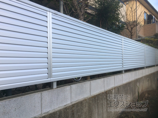 千葉県千葉市ののフェンス・柵 ミエーネフェンス 目隠しルーバータイプ 自由柱施工 施工例