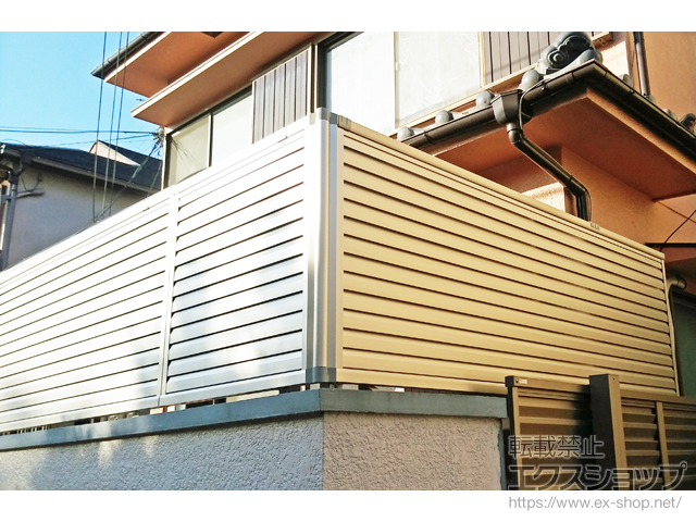 大阪府豊中市ののフェンス・柵 ミエーネフェンス 目隠しルーバータイプ 自由柱施工 施工例