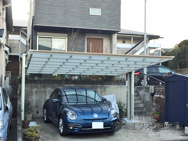 神奈川県横浜市ののカーポート マイポートOrigin オリジン ワイド 木調タイプ 積雪〜20cm対応 施工例