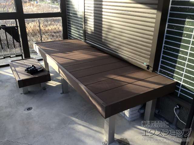 愛知県稲沢市ののウッドデッキ リウッドデッキ 200＋独立式 リウッド ステップ2型 施工例