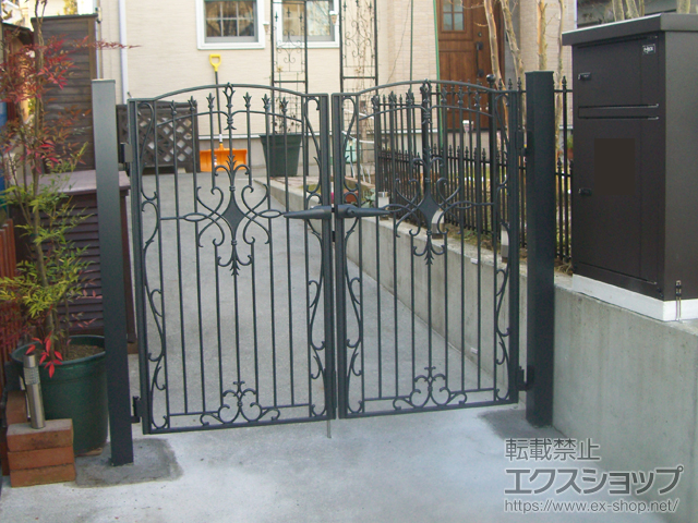 岩手県奥州市のの門扉 キャスリート6型 両開き 施工例