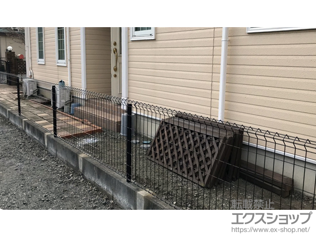 神奈川県平塚市ののフェンス・柵 イーネットフェンス1F型 自由柱施工 施工例