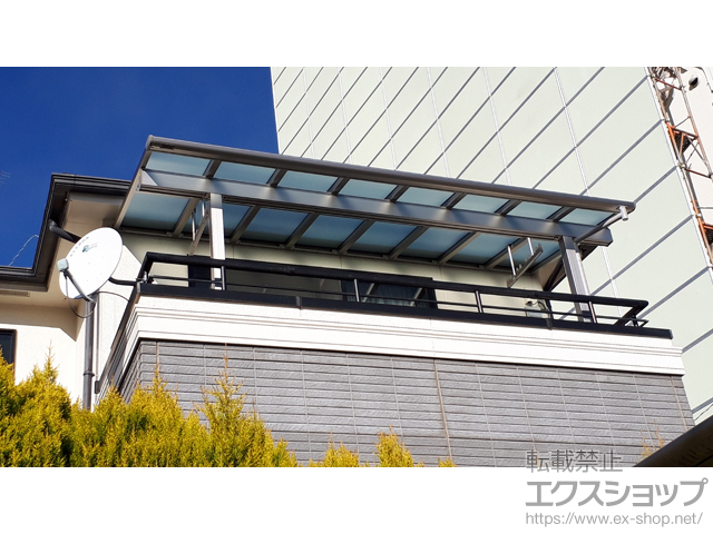 埼玉県行田市ののバルコニー・ベランダ屋根 ヴェクターテラス F型 1500 屋根タイプ 単体 積雪〜50cm対応 施工例