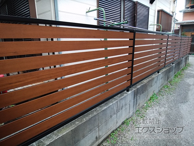 神奈川県横浜市ののフェンス・柵 モクアルフェンス 横板タイプ 自由柱施工 施工例