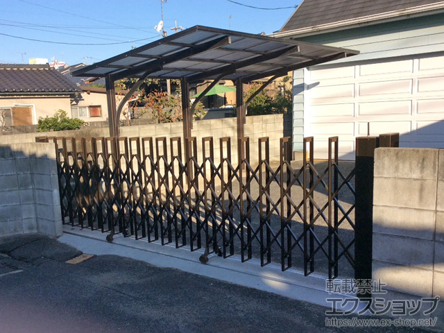 岡山県岡山市ののカーゲート クレディアコー 2型 レールタイプ 片開き 電動式 470S 施工例