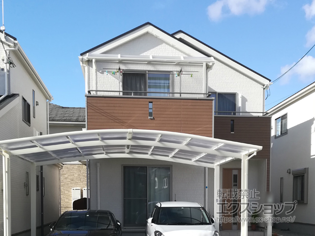 兵庫県たつの市ののバルコニー・ベランダ屋根 スピーネ R型 屋根タイプ 単体 積雪〜20cm対応*屋根材お客様手配 施工例