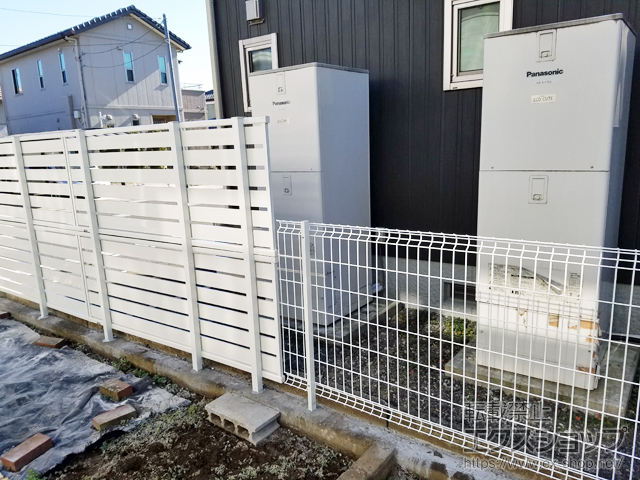 栃木県佐野市ののフェンス・柵 ハイグリッドフェンスN8型 フリーポールタイプ 施工例