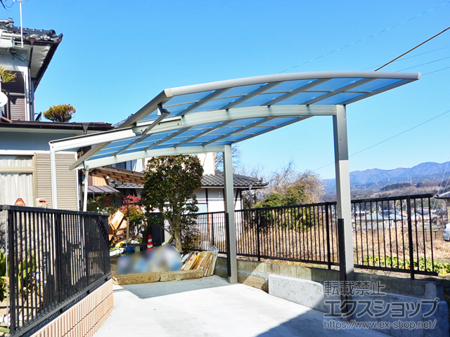 長野県飯田市ののカーポート レイナポートREグラン 前下がり 積雪〜20cm対応 施工例