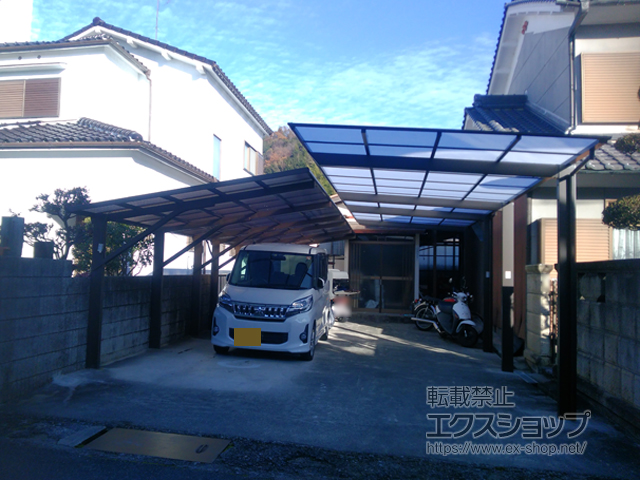 奈良県御所市ののカーポート ソリッドポート 縦連棟 積雪〜20cm対応 施工例