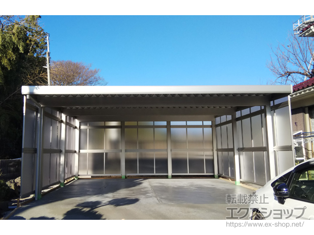 神奈川県相模原市ののカーポート レオンポートneo 2台用 角柱4本仕様 積雪〜50cm対応 施工例