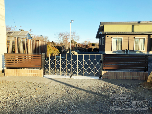 栃木県鹿沼市ののフェンス・柵 モクアルフェンス 横板タイプ 自由柱施工 施工例