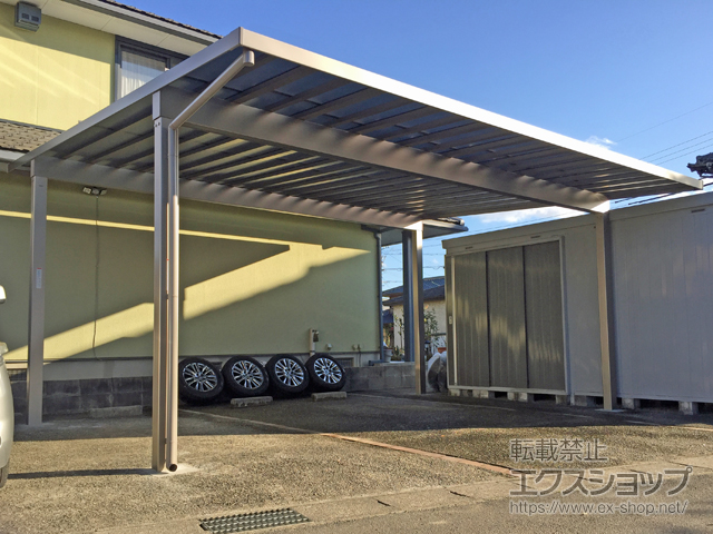 三重県四日市市ののカーポート ソルディーポート 1500 2台用 積雪〜50cm対応 施工例