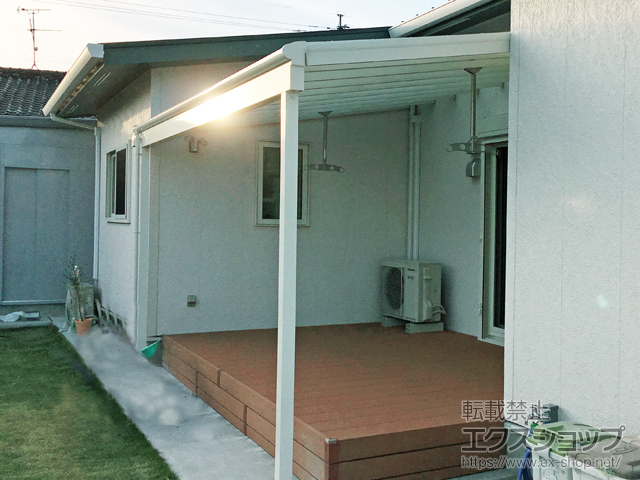 鹿児島県枕崎市ののテラス屋根 ヴェクターテラス F型 ビッグサイズ 単体 積雪〜20cm対応 施工例