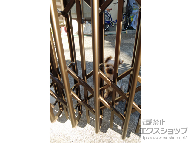 東京都足立区ののカーゲート レイオス3型(ペットガード) ノンレール 両開き 30-30W 施工例