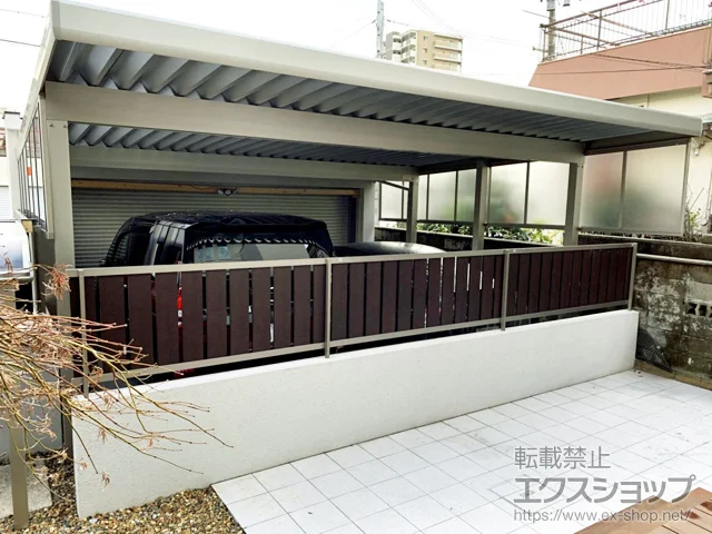大阪府大阪市のYKKAPのカーポート レオンポートneo 2台用 角柱4本柱 積雪～50cm対応 施工例