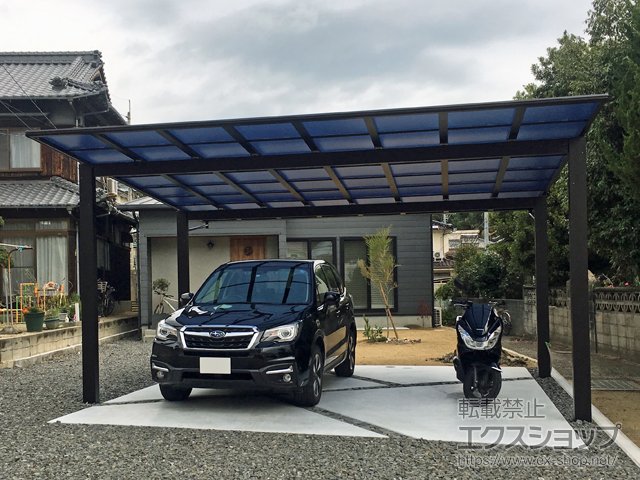 愛媛県松山市ののカーポート エフルージュ ツイン 積雪〜20cm対応 施工例