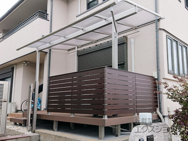 大阪府南河内郡太子町ののテラス屋根 ヴェクターテラス R型 テラスタイプ 単体 積雪〜20cm対応 施工例