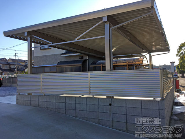 宮崎県東臼杵郡門川町ののカーポート レジストポートSG 3台用 1500 4本柱 積雪〜50cm対応 施工例