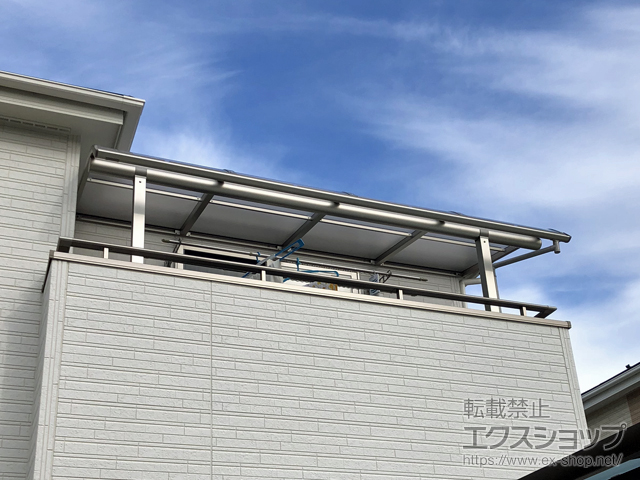 宮城県岩沼市ののバルコニー・ベランダ屋根 プレシオステラス R型 屋根タイプ 単体 積雪〜20cm対応 施工例