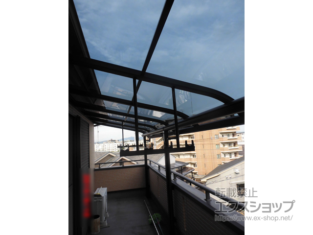 京都府長岡京市ののテラス屋根 プレシオステラス R型 テラスタイプ 連棟 積雪〜20cm対応 施工例