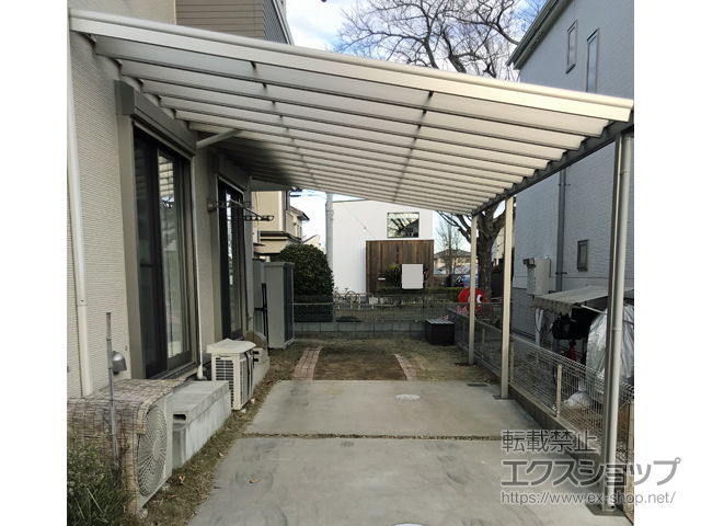 東京都立川市ののテラス屋根 ヴェクターテラス F型 ビッグサイズ 連棟 積雪〜20cm対応 施工例