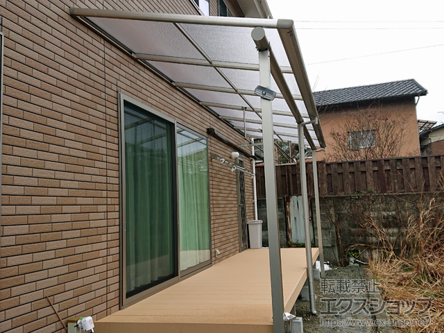 愛媛県大洲市ののテラス屋根 ヴェクターテラス F型 テラスタイプ 連棟 積雪〜20cm対応 施工例